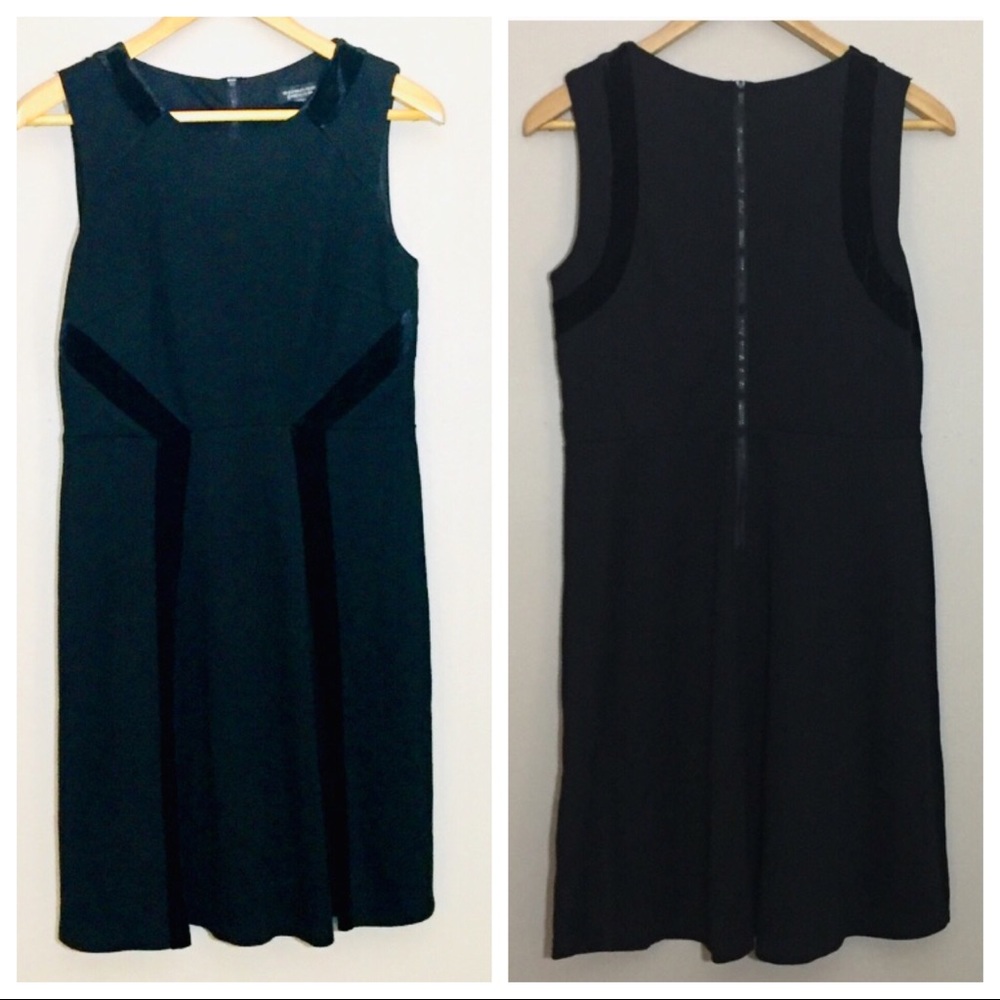 NWT Spense Petite A-Line Velvet Accent Black Dress 6P